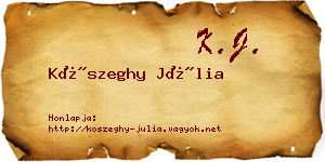 Kőszeghy Júlia névjegykártya