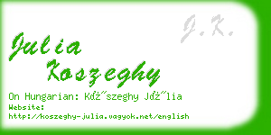 julia koszeghy business card